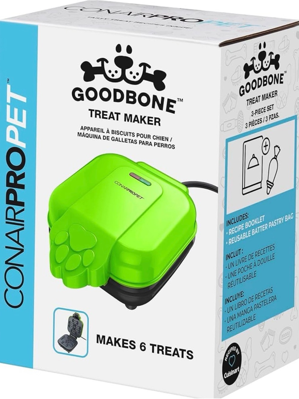 CONAIRPROPET Goodbone Treat Maker - 6 treats- Bright Green Pet Treat Mold